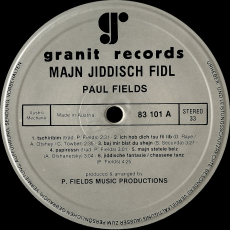 Paul Fields - Majn Jiddisch Fiddle (LP, Album, signed) (used G+)