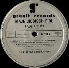 Paul Fields - Majn Jiddisch Fiddle (LP, Album, signed) (used G+)