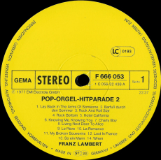 Franz Lambert - Pop Orgel Hitparade Folge 2 (LP, Album, signiert) (gebraucht VG)