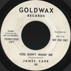 James Carr - Only Fools Run Away / You Dont Want Me (7, Vinyl, Promo) (gebraucht G-)