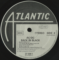 AC/DC - Back in Black (LP, Album, Club Ed.) (gebraucht G+)