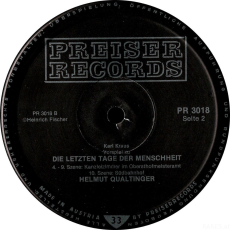 Helmut Qualtinger liest Karl Kraus - Die Letzten Tage Der Menschheit (LP, Vinyl) (gebraucht VG)