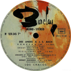 Los Chacos - Des Andes A J.S. Bach (LP, Vinyl) (gebraucht VG)