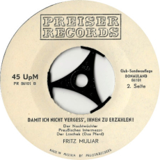 Fritz Muliar - Damit Ich Nicht Vergess, Ihnen Zu Erzhlen ! (Vinyl Single, 7, Club Ed.) (used G+)