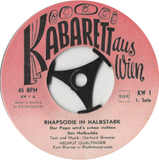 Helmut Qualtinger - Rhapsodie in Halbstark (Single, 7, EP) (gebraucht G)