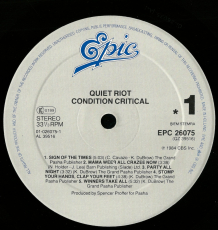 Quiet Riot - Condition Critical (LP, Album) (used G)