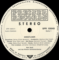 Karl Grell / Das Wiener Solistenorchester - SWEETLINER (VG+)