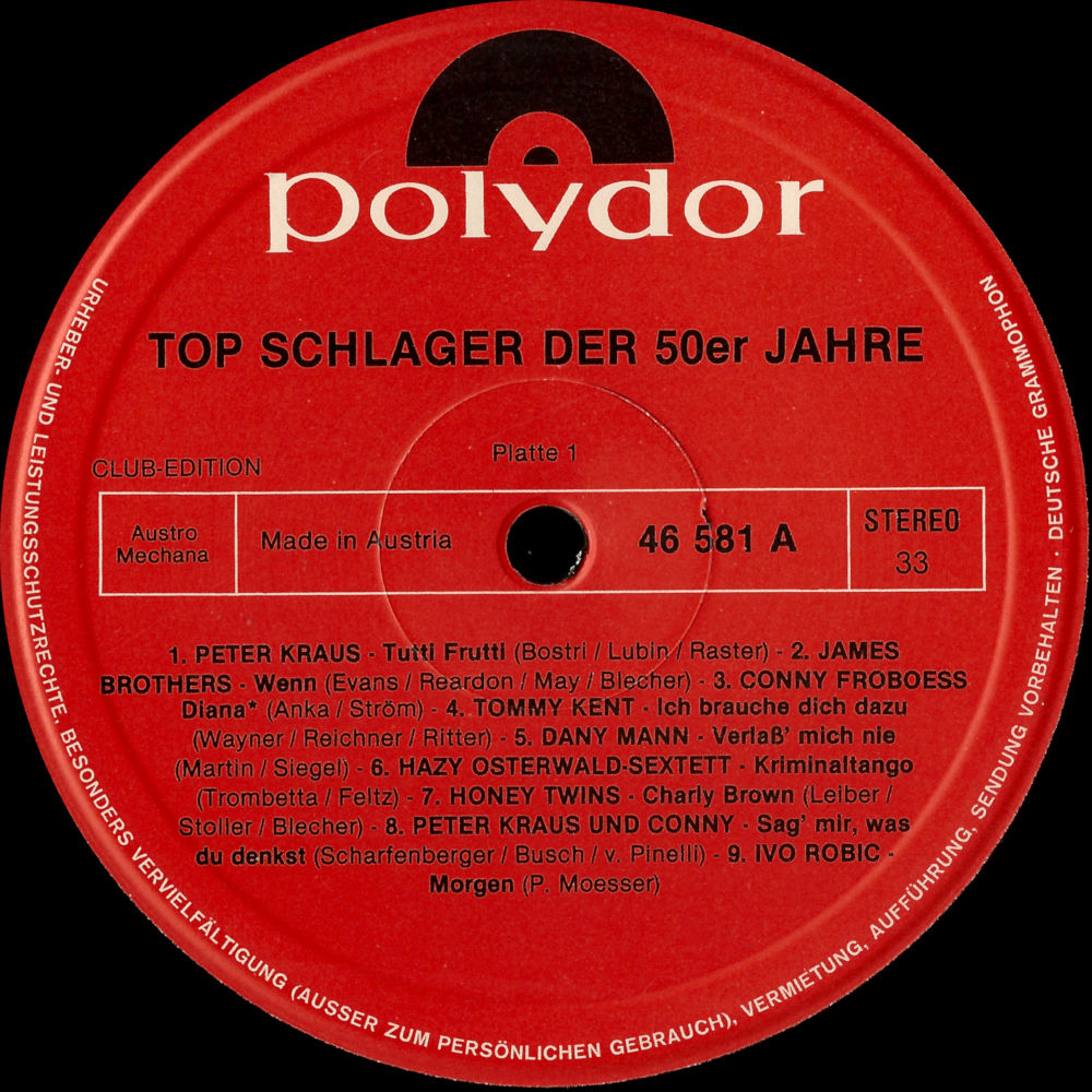 Evergreens auf Schellackplatten 78upm++TOP 10 SPITZEN-SCHLAGER der 50er-Jahre!! 