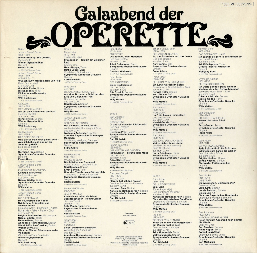 VARIOUS - Galaabend der Operette (2LP, Compilation) - Rares.at
