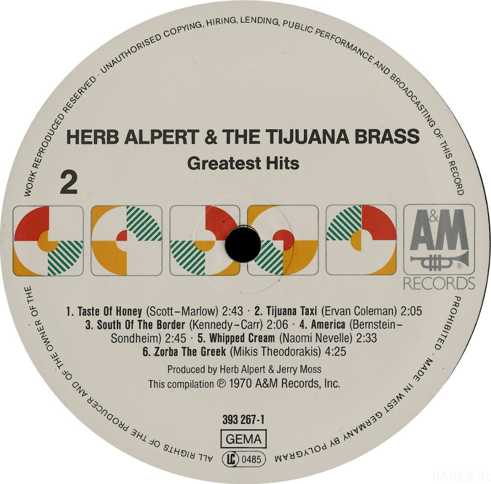 Herb Alpert The Tijuana Brass Greatest Hits Lp Rares At Gebrauchte Cd S Und Schallplatten